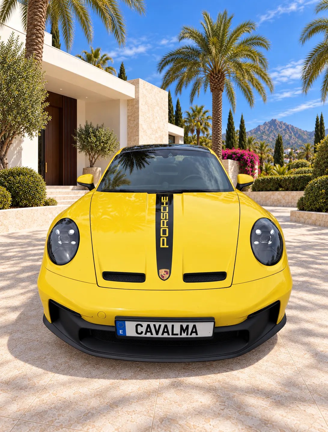 Fotografía frontal tres cuartos del Porsche 911 GT3, Cavalma Marbella - 2 / 9