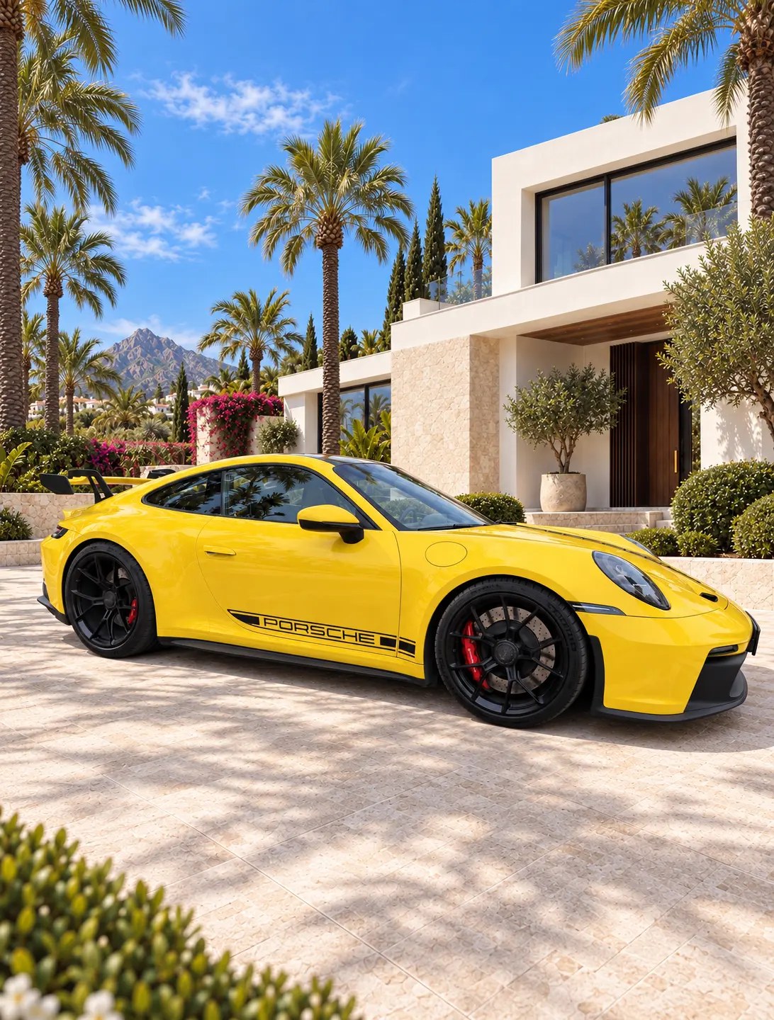Fotografía frontal tres cuartos del Porsche 911 GT3, Cavalma Marbella - 3 / 9