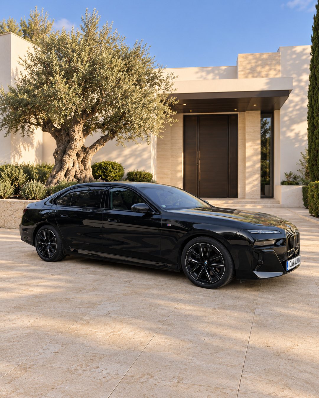 BMW 7 Series front three-quarter exterior in Marbella