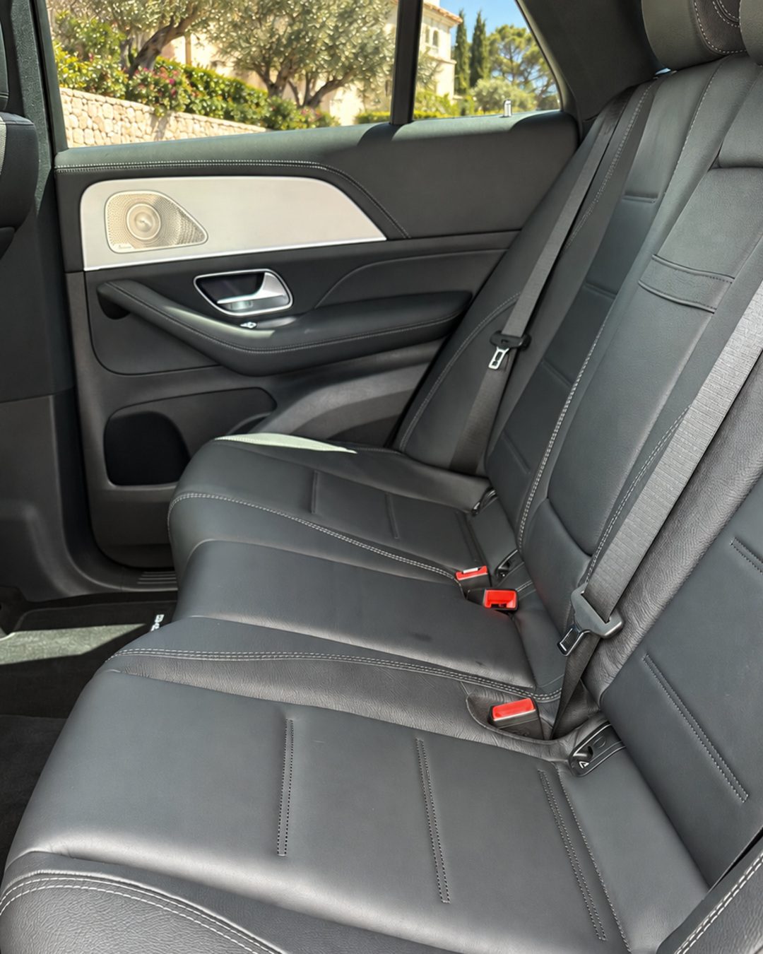 Rear leather seats inside the Mercedes-Benz GLE 300d