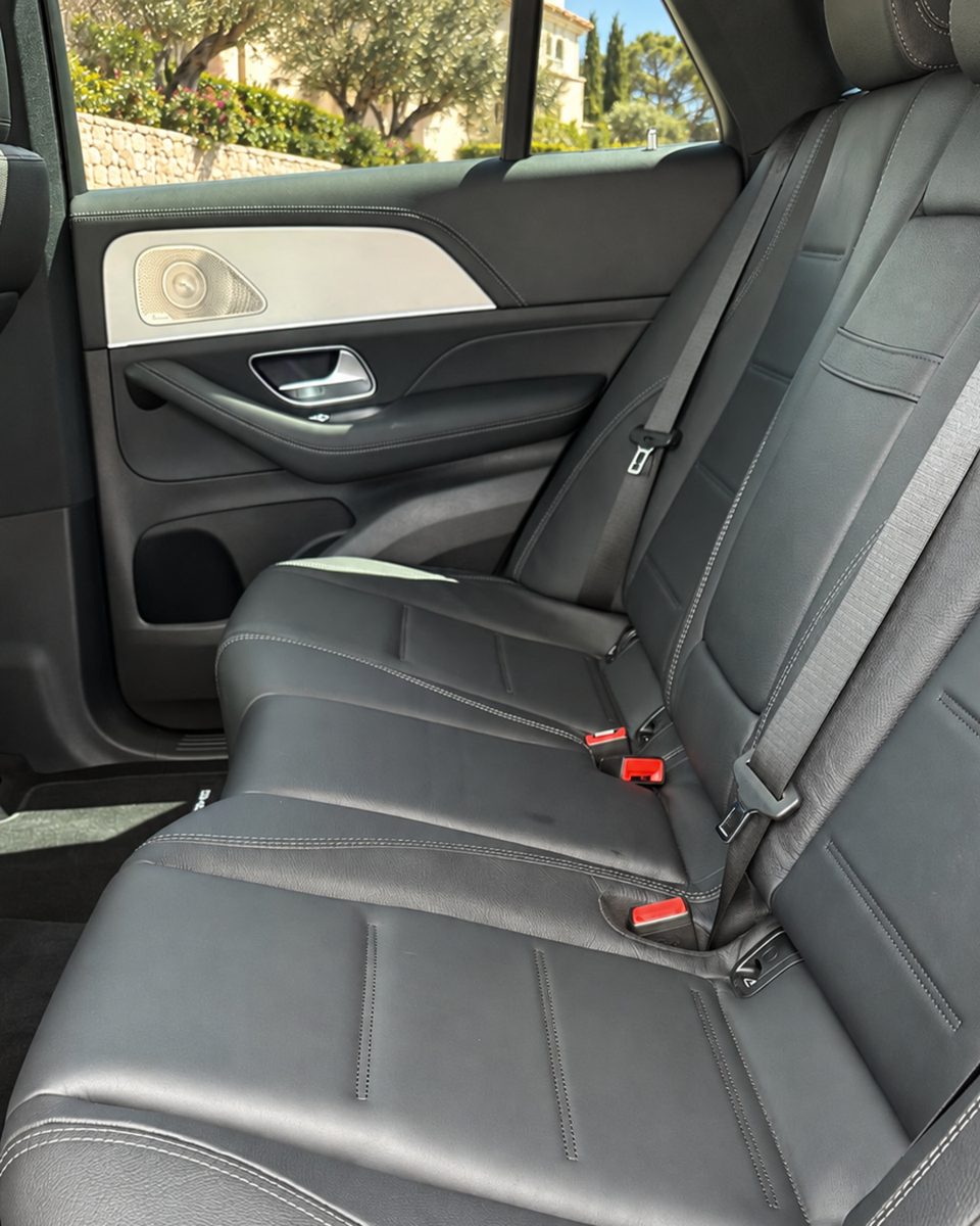 Rear leather seats inside the Mercedes-Benz GLE 300d